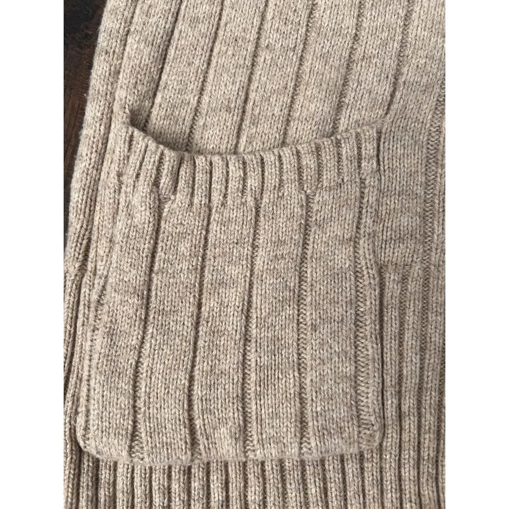 Eddie Bauer Seattle‎ Sweater Womens Med Beige Fair Isle Cardigan Buttons Pocket - Picture 5 of 9